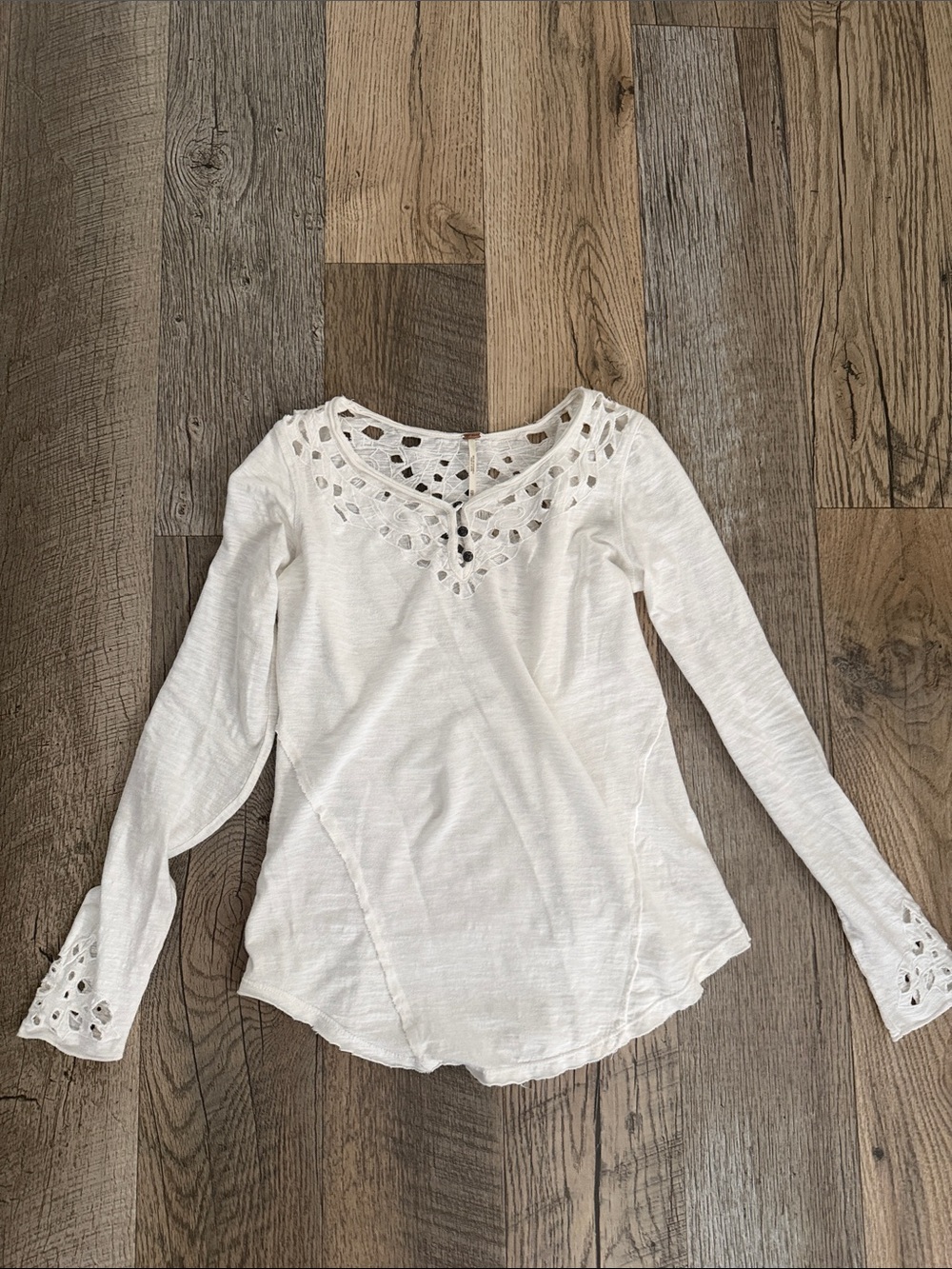 Free People white long sleeve tee